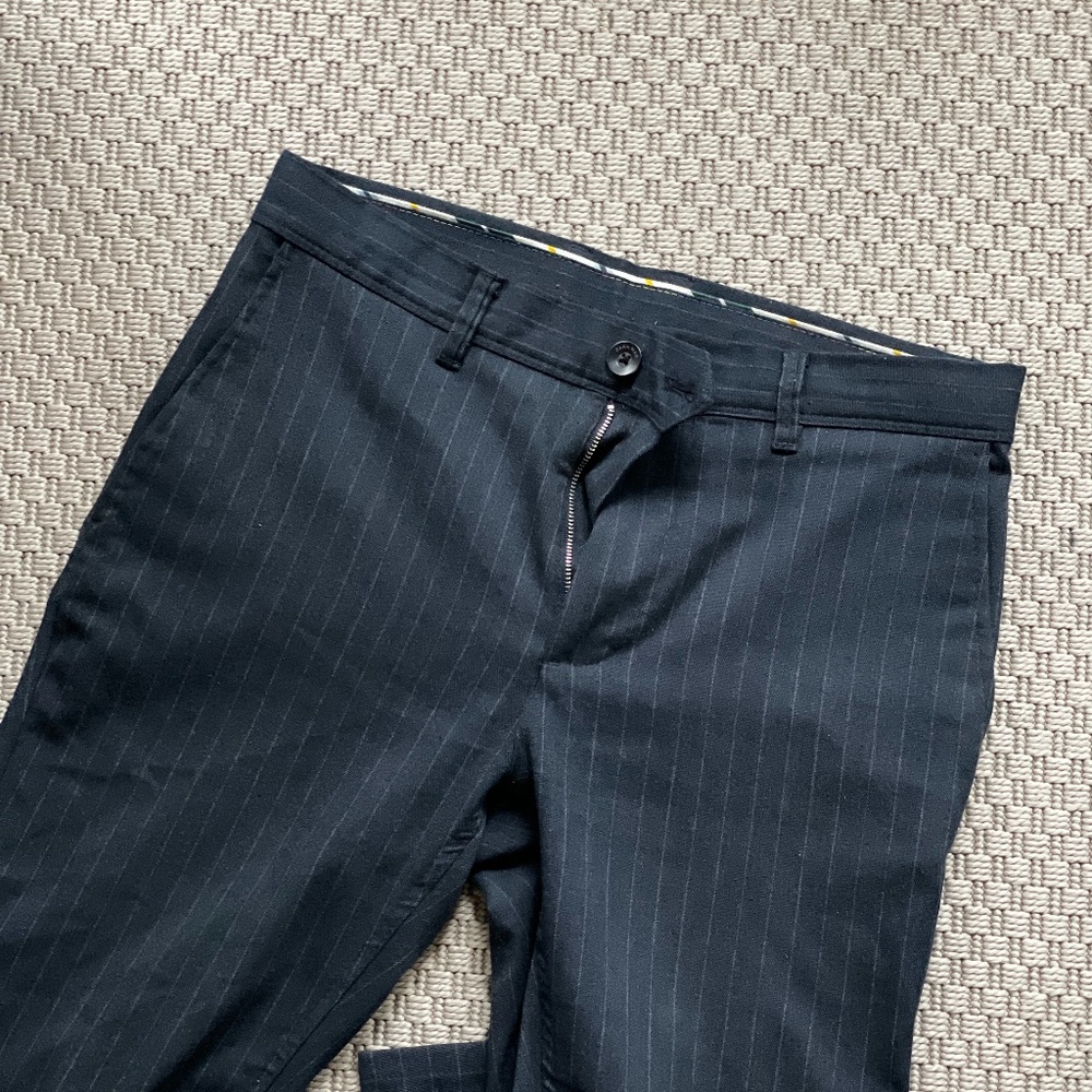 Navy Pin Stripe Pants
